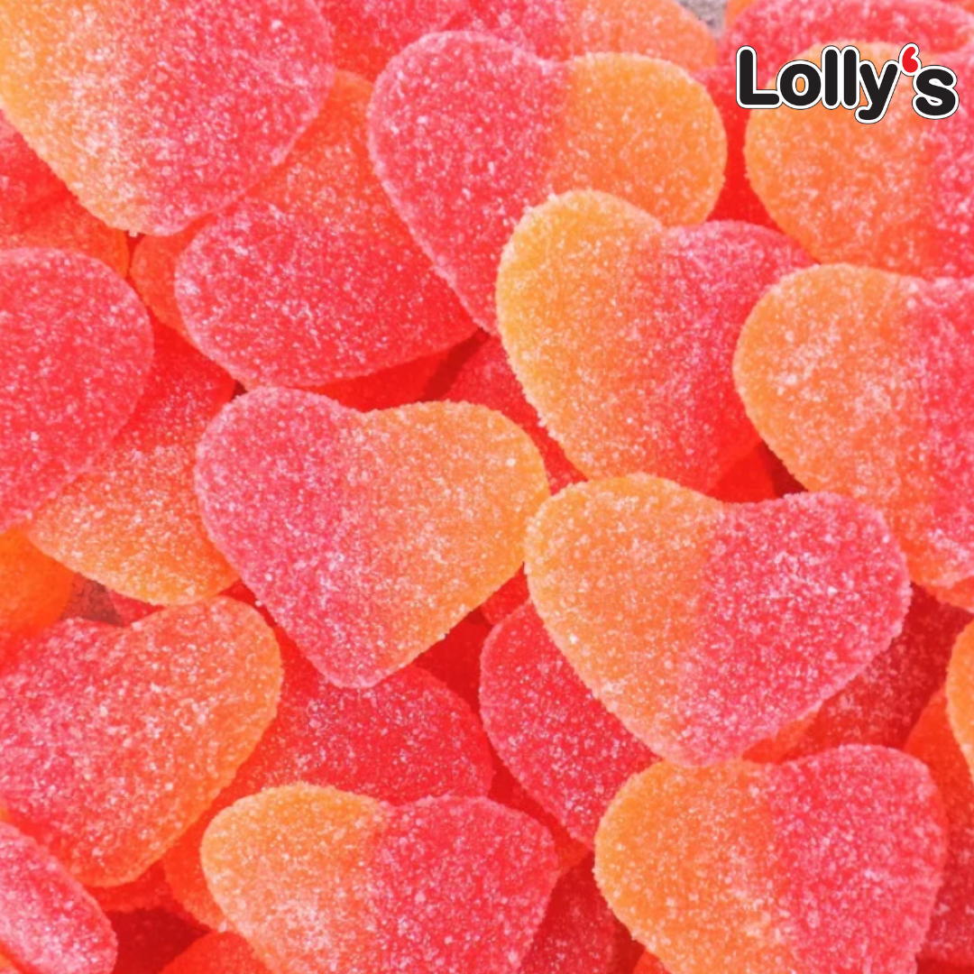 Bonbons Coeur de Pêche en gros plan