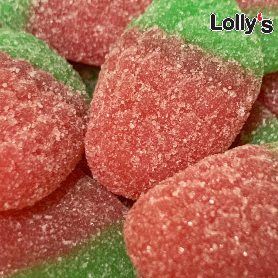 Bonbons Fraises Sauvages Acides en gros plan
