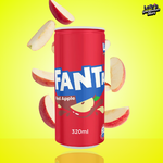 Fanta Red Apple, saveur pomme rouge, boisson sucrée, cannette rouge.