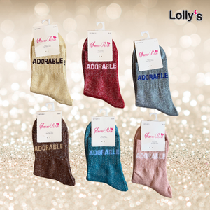 Chaussettes pailletées "ADORABLE"