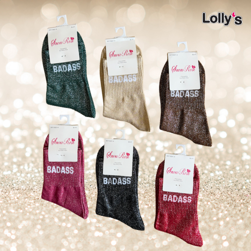 Chaussettes pailletées "BADASS"