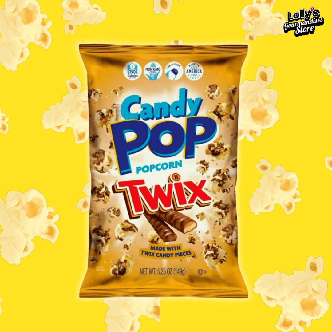 Pop corn Twix, des pop corn enrobés de caramel et d'éclats de twix chocolatés. 