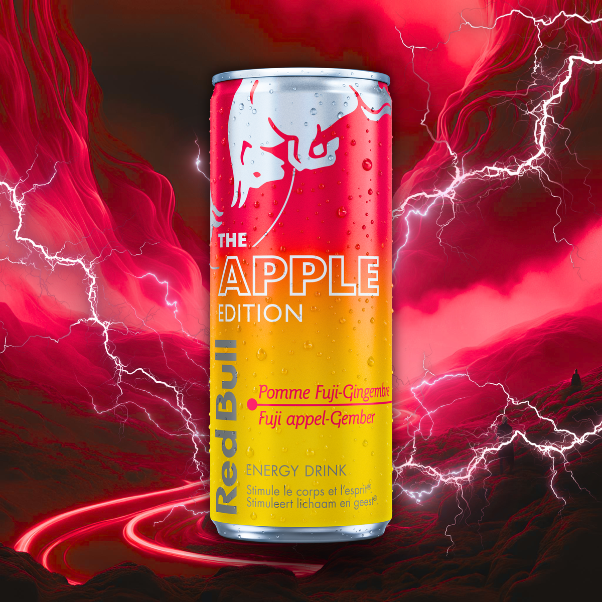 Redbull saveur pomme gingembre. Cannette winter edition.