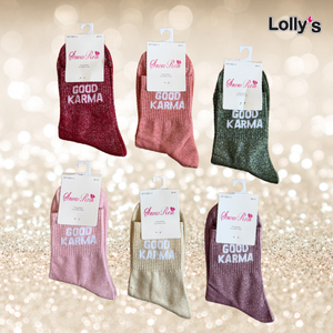 Chaussettes pailletées "GOOD KARMA"