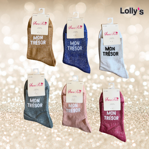 Chaussettes pailletées "MON TRESOR"