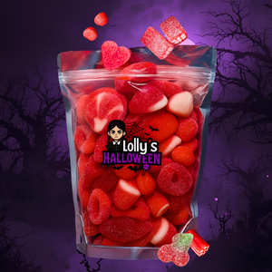 Mix de bonbons rouges. Mix aléatoires avec des bonbons à la fraise.