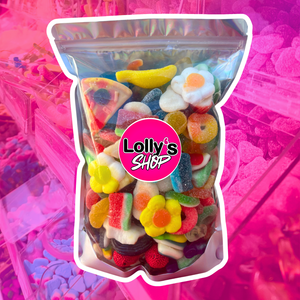 Sachet contenant un mix de bonbons lisses, acidulés, colorés aux goûts variés. 
