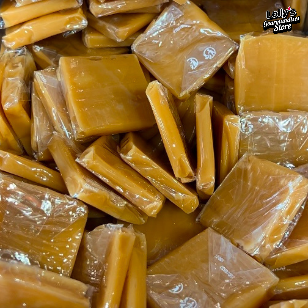 Délicieuses gourmandises pavé caramel saveur vanille. 