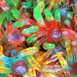 Bonbons Araignées Multicolore en gros plan