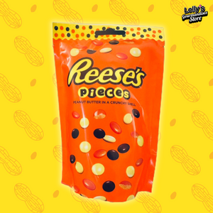 Reese's Pieces, mini dragées de beurre de cacahuète enrobés de chocolat. 