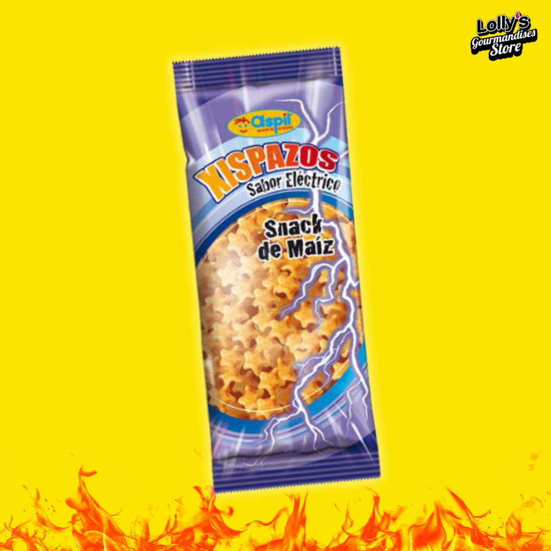 Snack de maïs piquant, snack salé en forme d'étoile. 