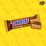 Snickers Creamy Peanut Butter, un snickers revisité avec énoooormément de peanut butter, pour une barre chocolatée ultra gourmande. 