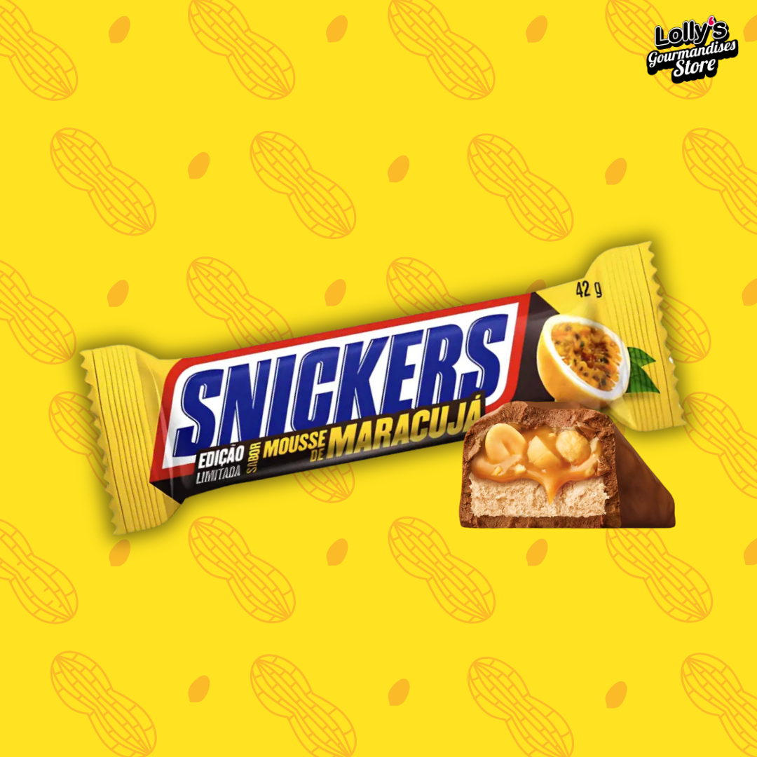 Snickers Maracuja, la barre chocolatée de la marque snickers, une nouveauté qui combine la douceur du chocolat enrobant des éclats de cacahuètes au caramel et un fourrage saveur fruit de la passion. 