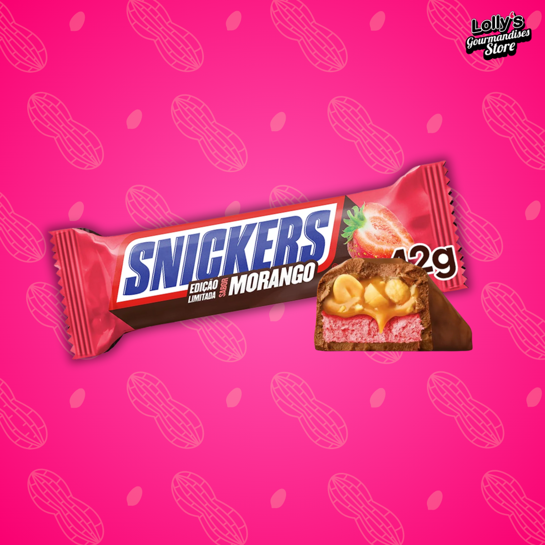 Snickers Morango, le snickers ultra original saveur chocolat, peanut butter et fraise ! 