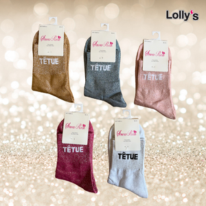 Chaussettes pailletées "TÊTUE"