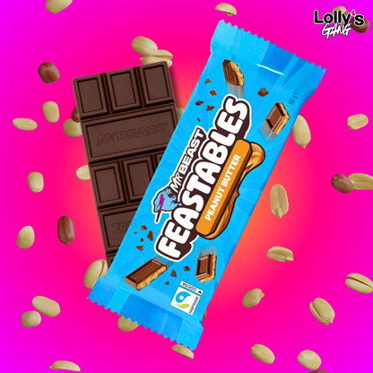 Tablette de chocolat peanut butter de la marque mr beast. Tablette de chocolat du youtubeur mr beast. Saveur peanut butter et chocolat. 